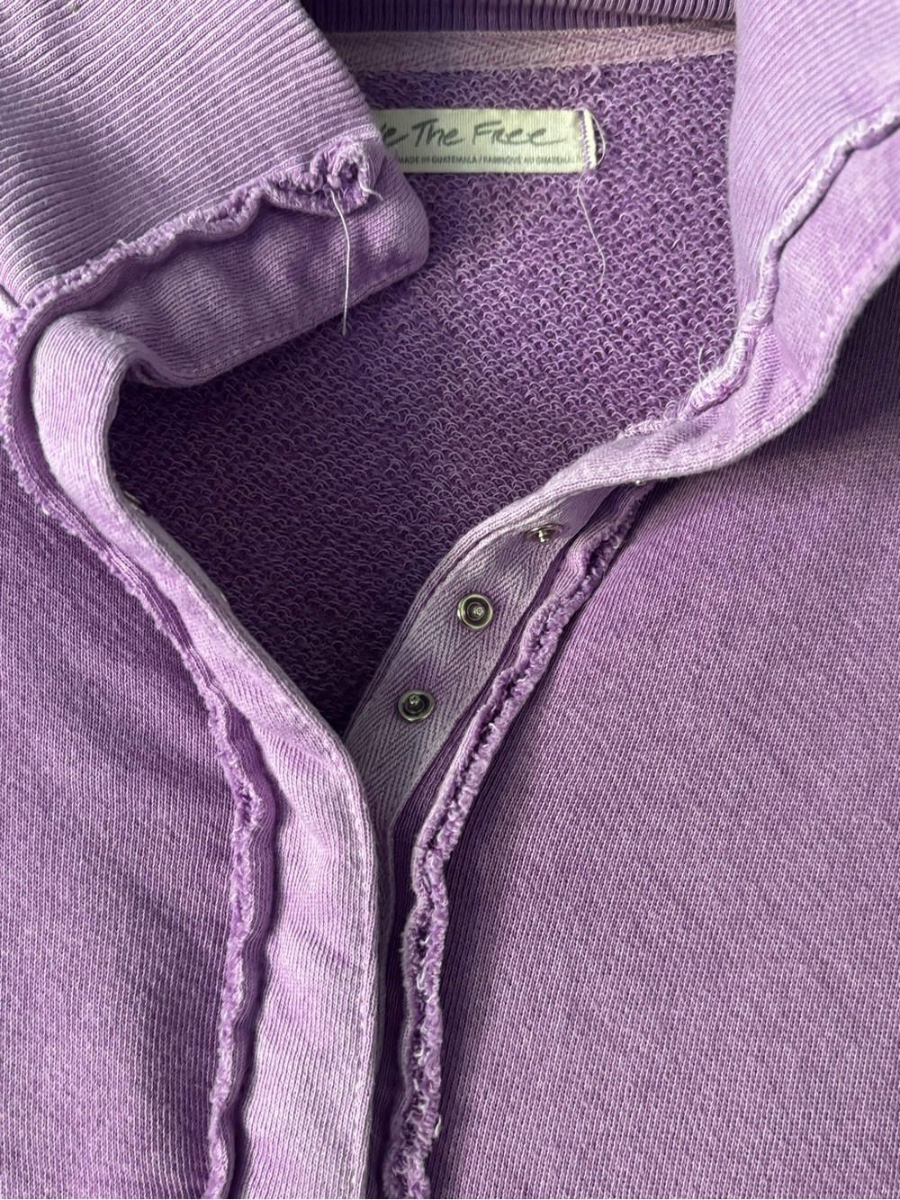 Free People We the Free Camden Henley Sweatshirt Lavender Purple Size M - Picture 14 of 14